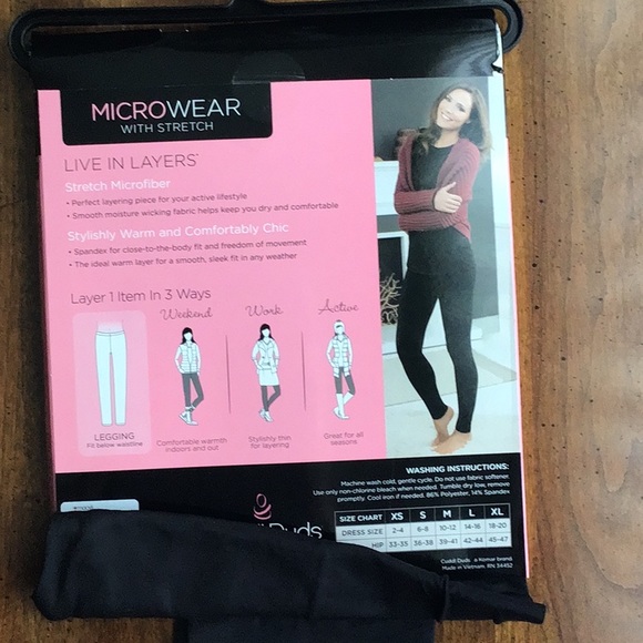SOLD - Cuddl Duds - MicroWear black leggings - NWT - Small - Picture 4 of 10